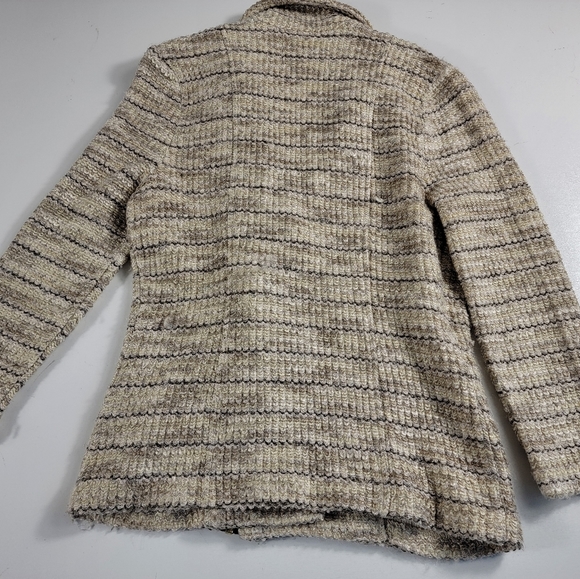 Lucky Brand Marled Knit Tweed Moto Asymmetrical Zip Up Blazer Jacket Small S ^^ - Picture 4 of 8